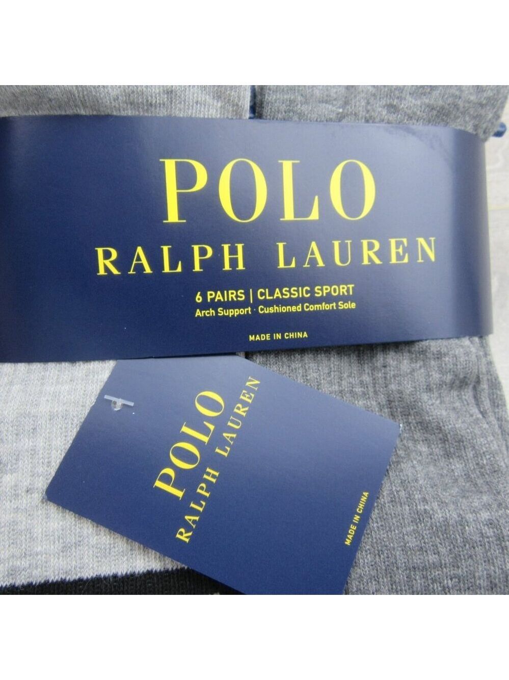 Polo Ralph Lauren Classic Sport Crew Socks 6 Pack Mens Size 6-13 Multi Color NEW - Picture 3 of 12